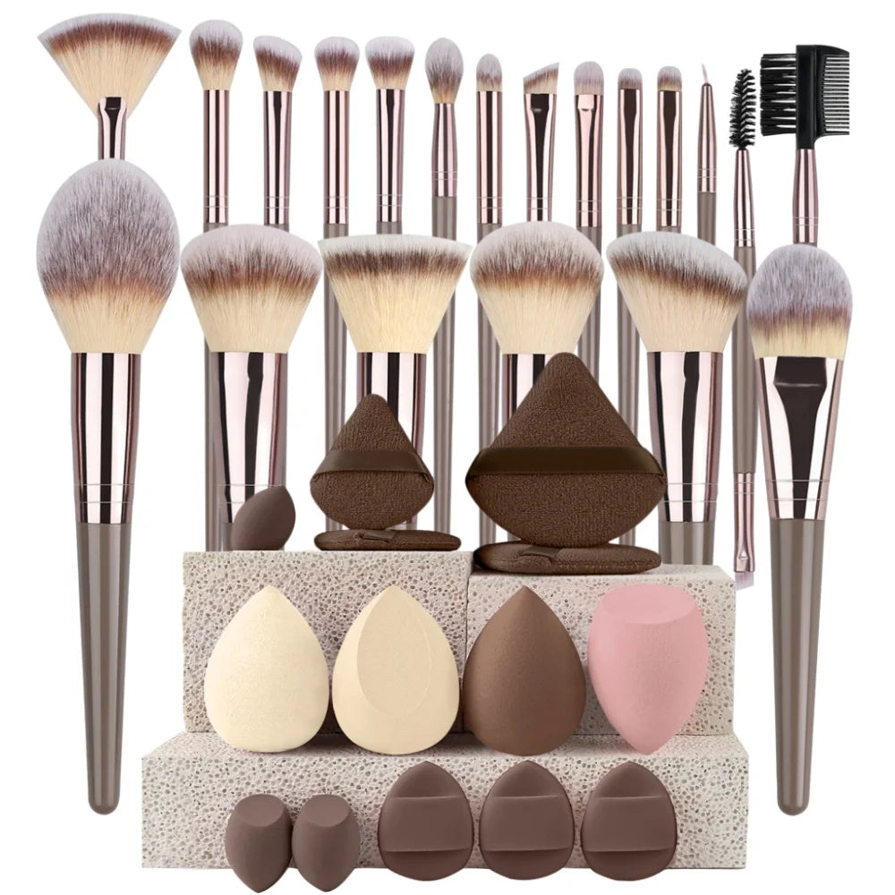 Vellorabags™ 3-20Pcs Premium Makeup Brushes Set Soft Fluffy Beauty Cosmetic Foundation Makeup Brush Eyeshadow Blush Kabuki Make Up Tools