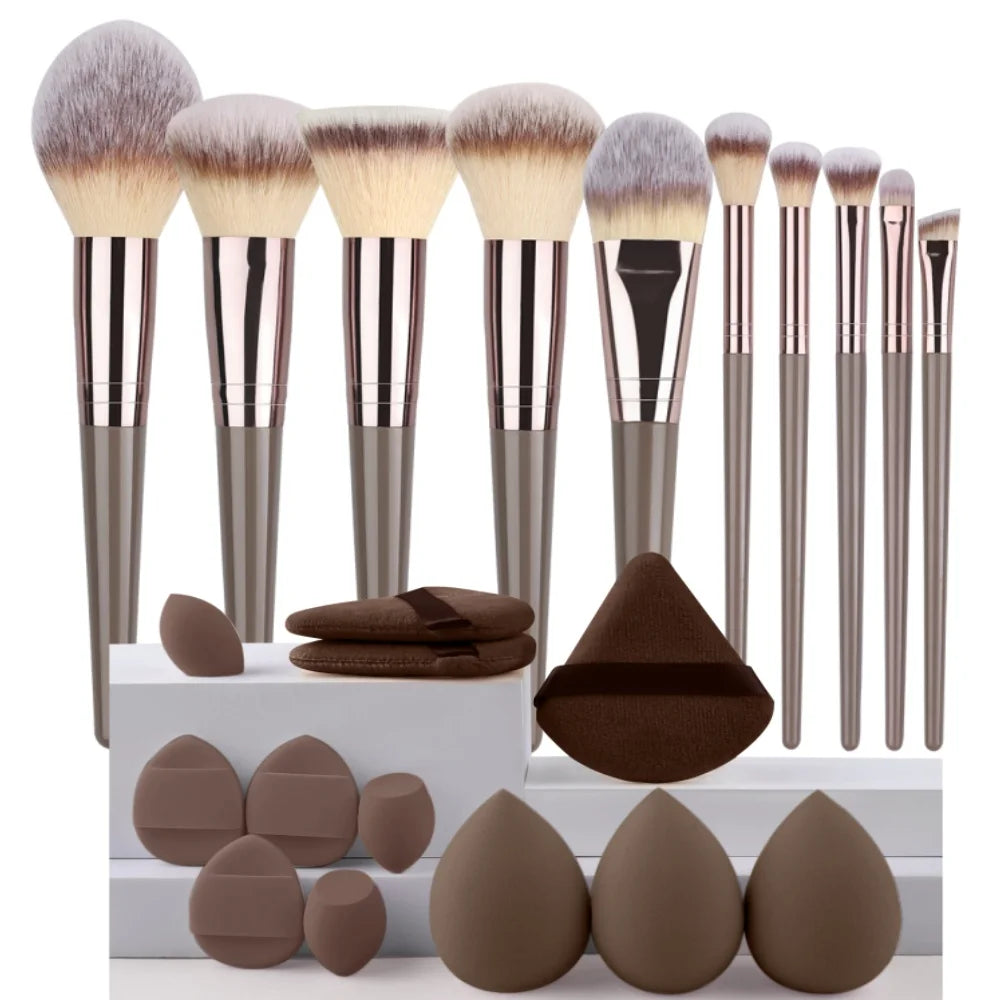 Vellorabags™ 3-20Pcs Premium Makeup Brushes Set Soft Fluffy Beauty Cosmetic Foundation Makeup Brush Eyeshadow Blush Kabuki Make Up Tools