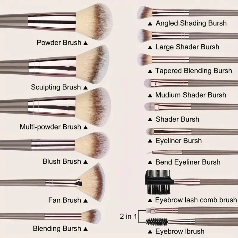 Vellorabags™ 3-20Pcs Premium Makeup Brushes Set Soft Fluffy Beauty Cosmetic Foundation Makeup Brush Eyeshadow Blush Kabuki Make Up Tools