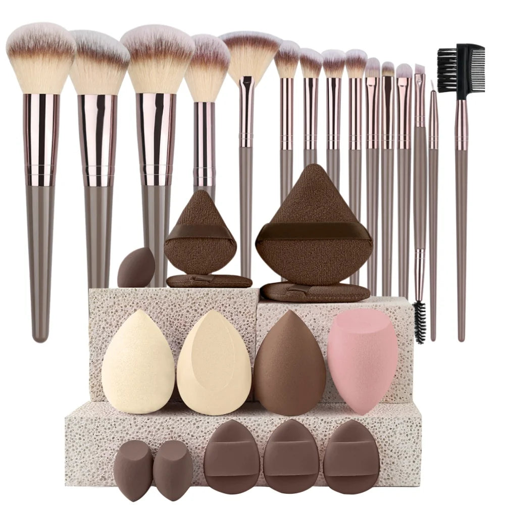 Vellorabags™ 3-20Pcs Premium Makeup Brushes Set Soft Fluffy Beauty Cosmetic Foundation Makeup Brush Eyeshadow Blush Kabuki Make Up Tools