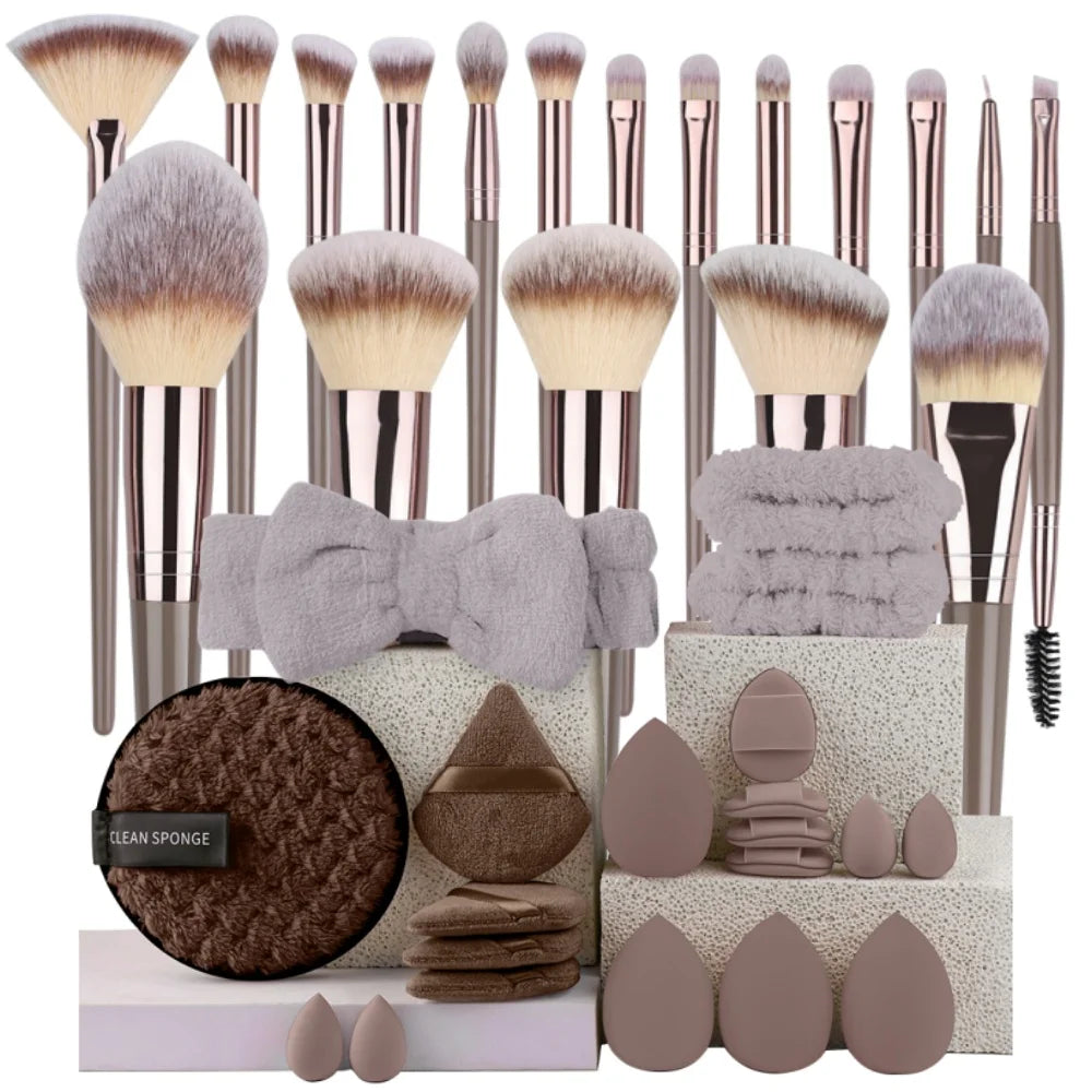 Vellorabags™ 3-20Pcs Premium Makeup Brushes Set Soft Fluffy Beauty Cosmetic Foundation Makeup Brush Eyeshadow Blush Kabuki Make Up Tools