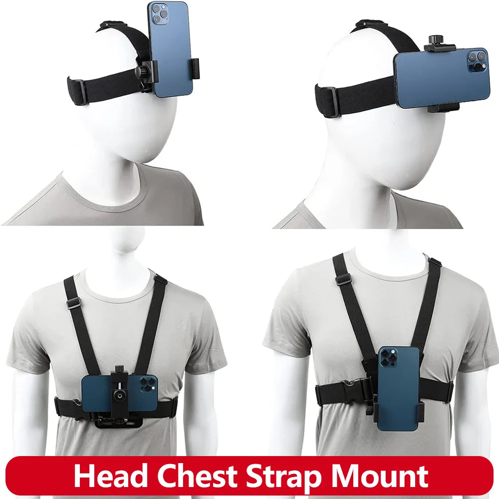 Vellorabags™ Mobile Phone Head Chest Strap Harness Mount Holder Kit