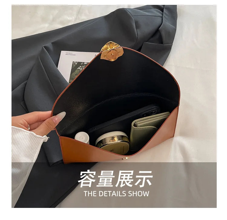 Vellorabags™ New Fashion Women Large Capacity Envelope Clutch Bag Solid Color Casual Simple Handbag