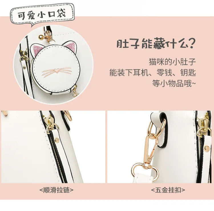 Vellorabags™ Women's Versatile Liberal Shoulder Messenger Bag Cat Ornament New Trendy Fashion Women's Handbag Haifei