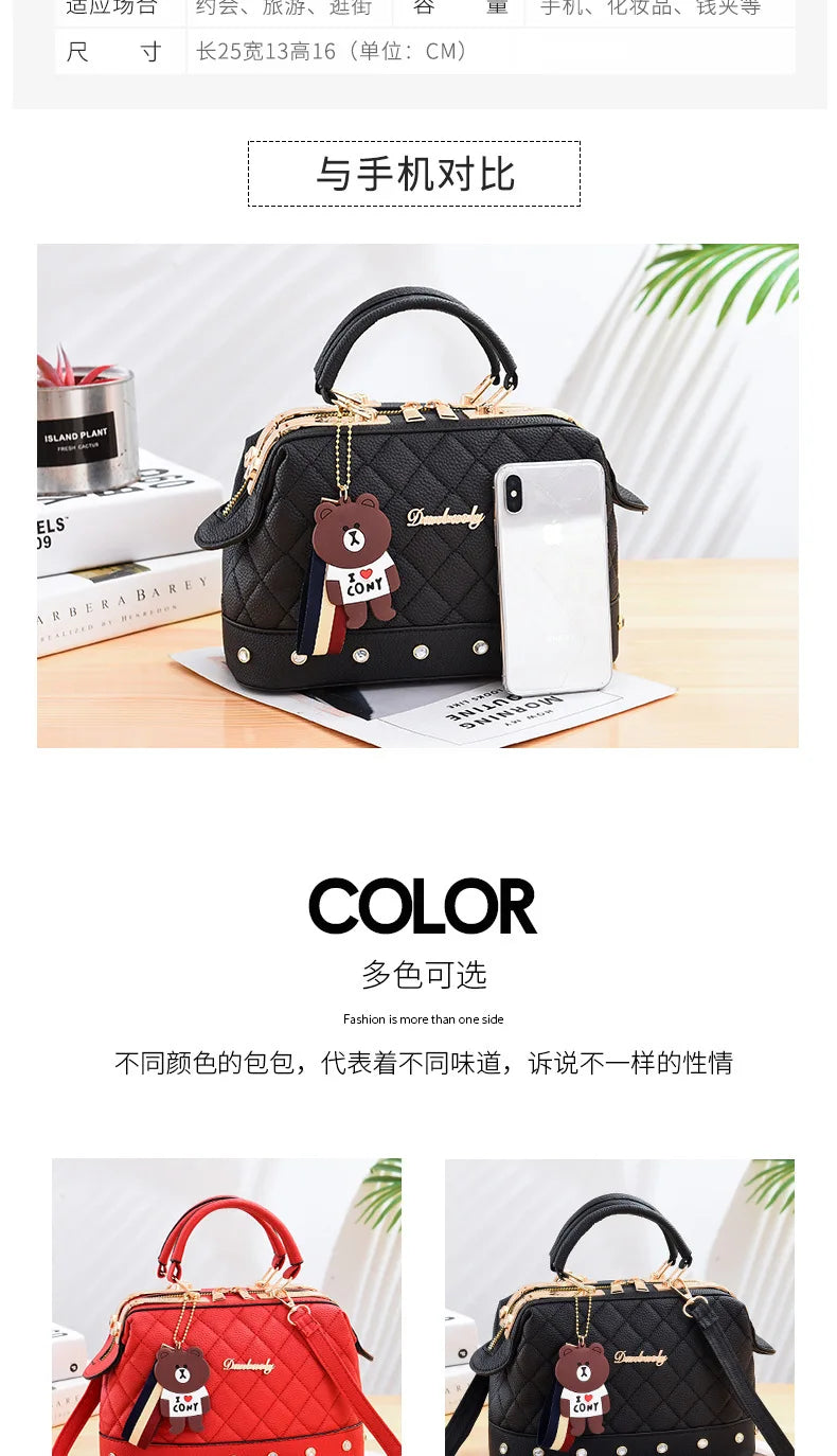 Vellorabags™ New Woman shoulder bag Large capacity Handbag for Women Crossbody bag Lychee pattern Portable bucket bag ladies messenger bags