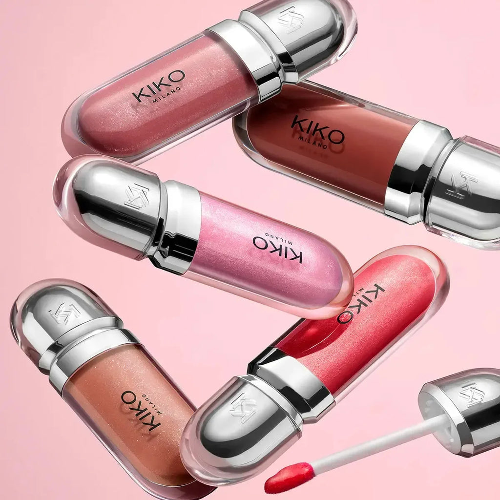 Vellorabags™ Original Kiko 3D Mirror Lip Glaze Waterproof Non Fading and Non Stick Cup Gentle Bean Paste Color Fine Shiny Point Charm Red