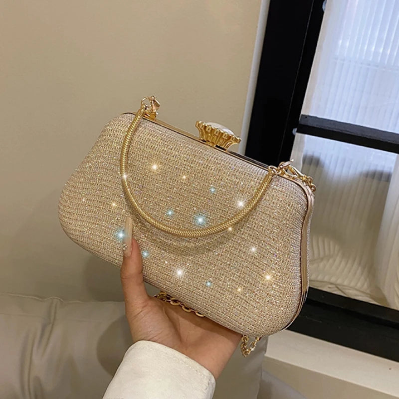 Vellorabags™ Luxury High Design Women Evening Bag Brand Party Banquet Glitter Bag for Ladies Wedding Clutch Handbag Shoulder Bag Chain Bolsas