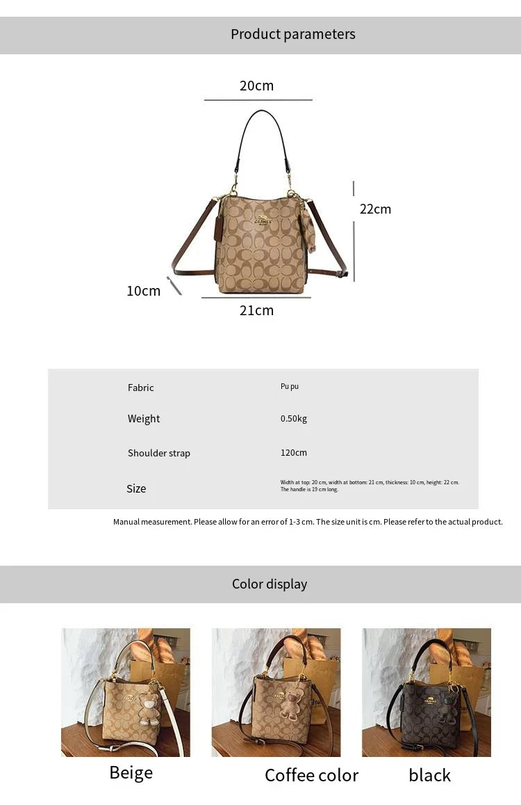 Vellorabags™ Fashionable style, elegant and luxurious handbag in the shape of a bucket, versatile and suitable for all occasions, single-shou