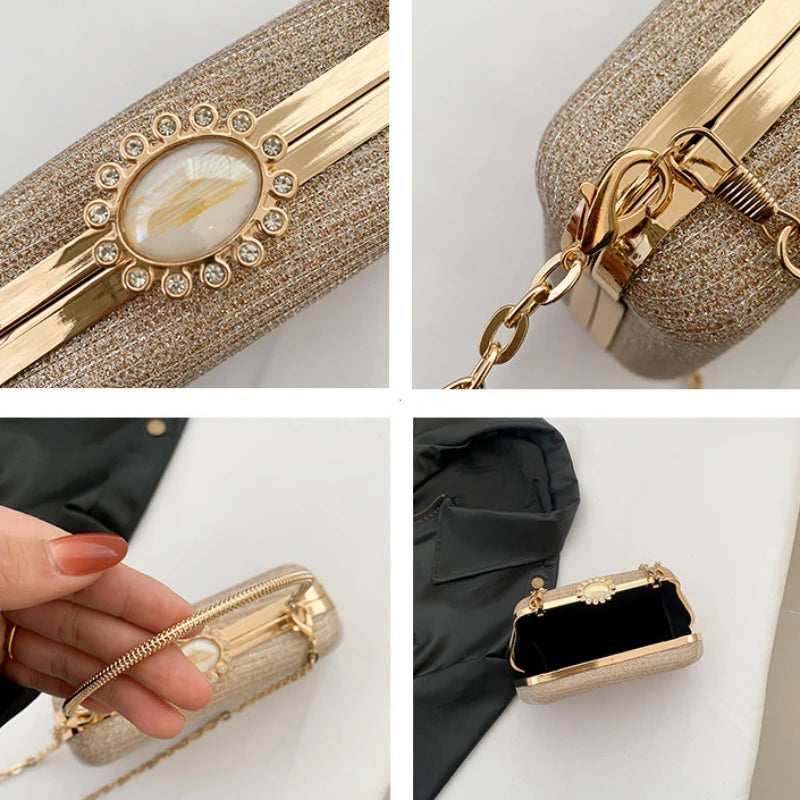 Vellorabags™ Luxury High Design Women Evening Bag Brand Party Banquet Glitter Bag for Ladies Wedding Clutch Handbag Shoulder Bag Chain Bolsas
