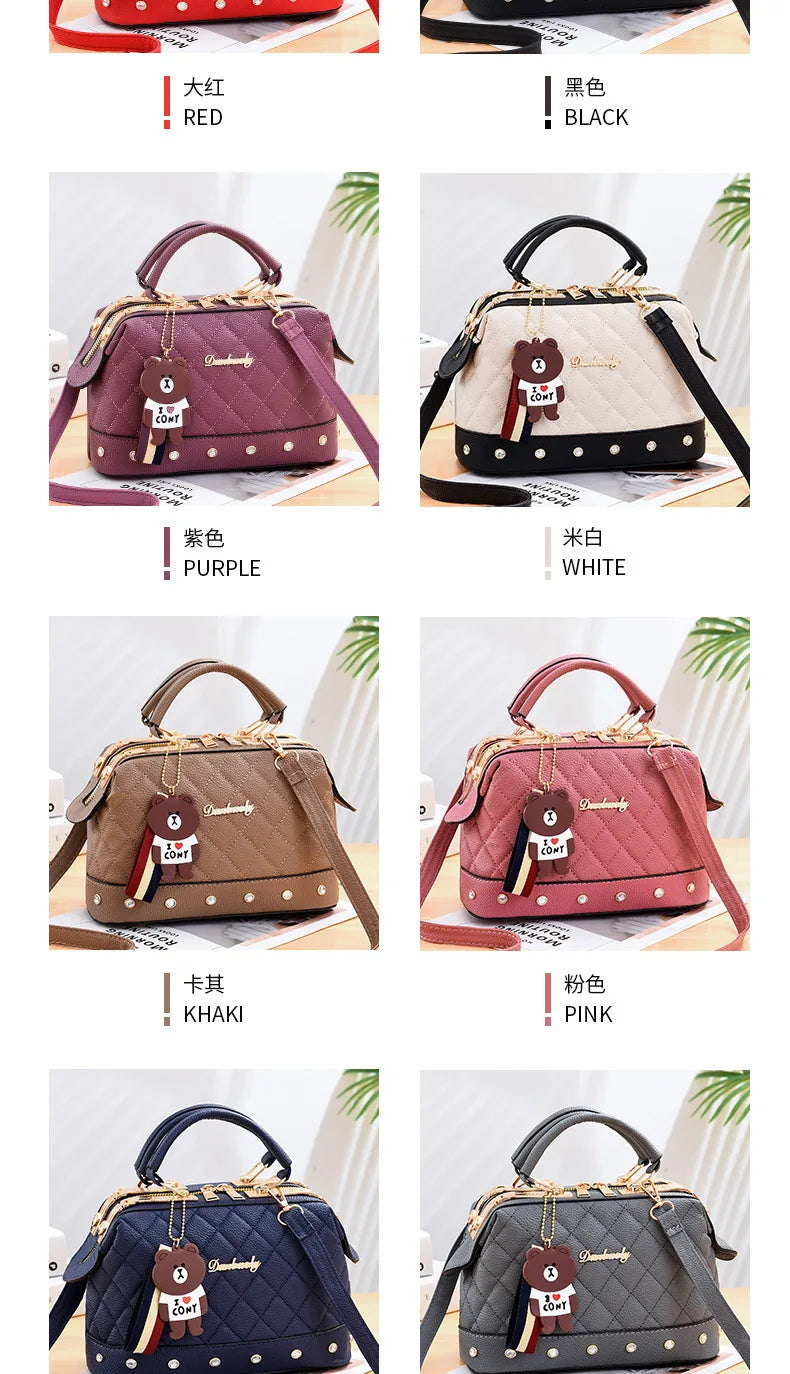 Vellorabags™ New Woman shoulder bag Large capacity Handbag for Women Crossbody bag Lychee pattern Portable bucket bag ladies messenger bags