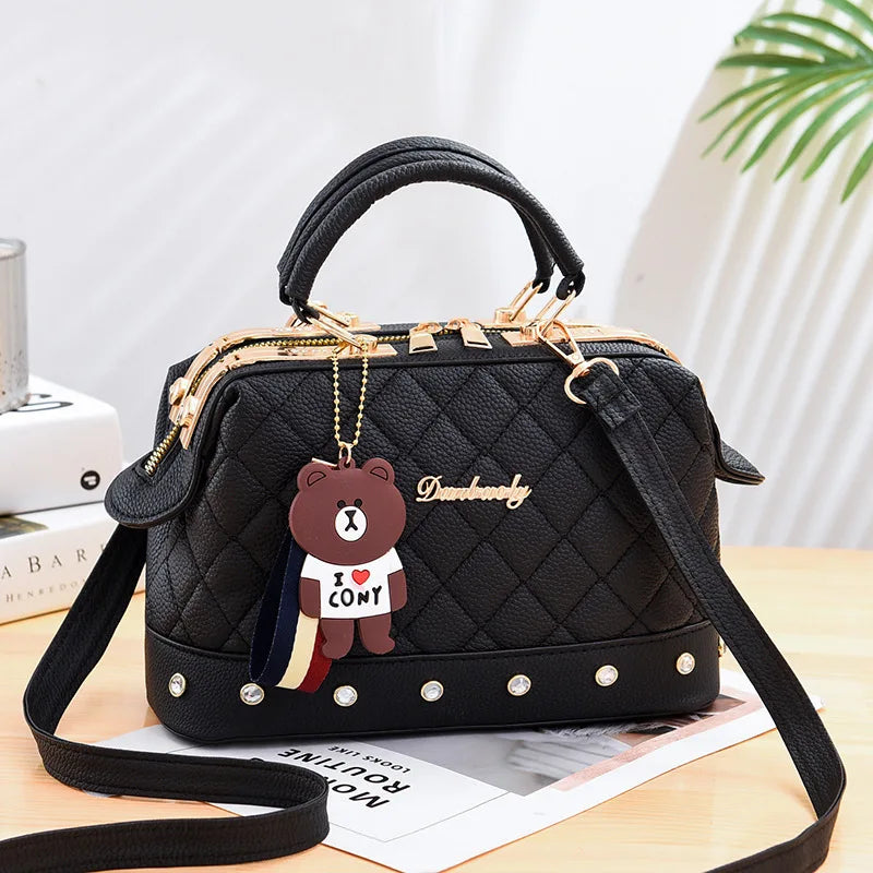 Vellorabags™ New Woman shoulder bag Large capacity Handbag for Women Crossbody bag Lychee pattern Portable bucket bag ladies messenger bags