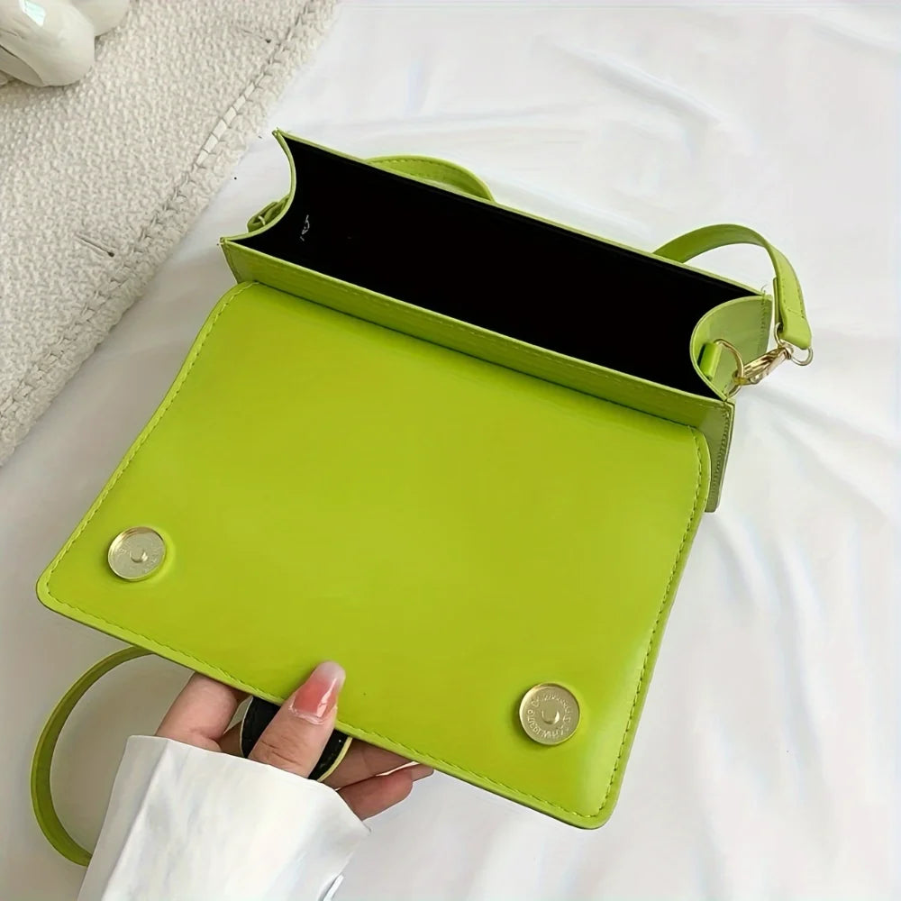 Vellorabags™ New Minimalist Green Mini Square Crossbody Bag for Women, Elegant High-End Niche Stylish Shoulder Purse, Versatile Small Handbag