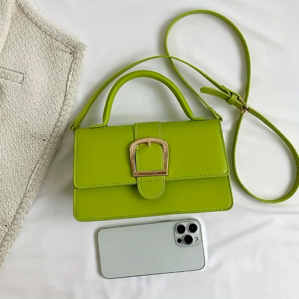 Vellorabags™ New Minimalist Green Mini Square Crossbody Bag for Women, Elegant High-End Niche Stylish Shoulder Purse, Versatile Small Handbag