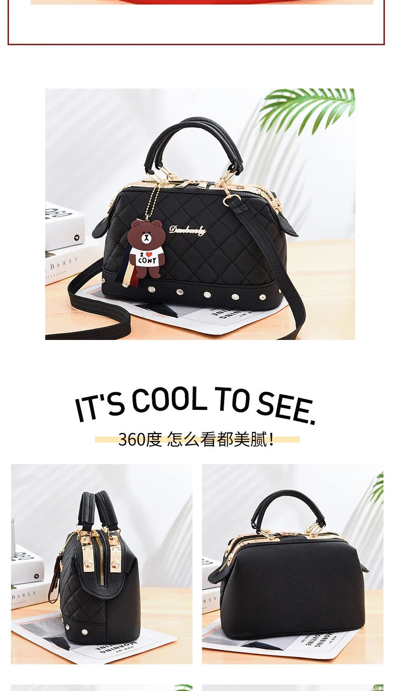 Vellorabags™ New Woman shoulder bag Large capacity Handbag for Women Crossbody bag Lychee pattern Portable bucket bag ladies messenger bags