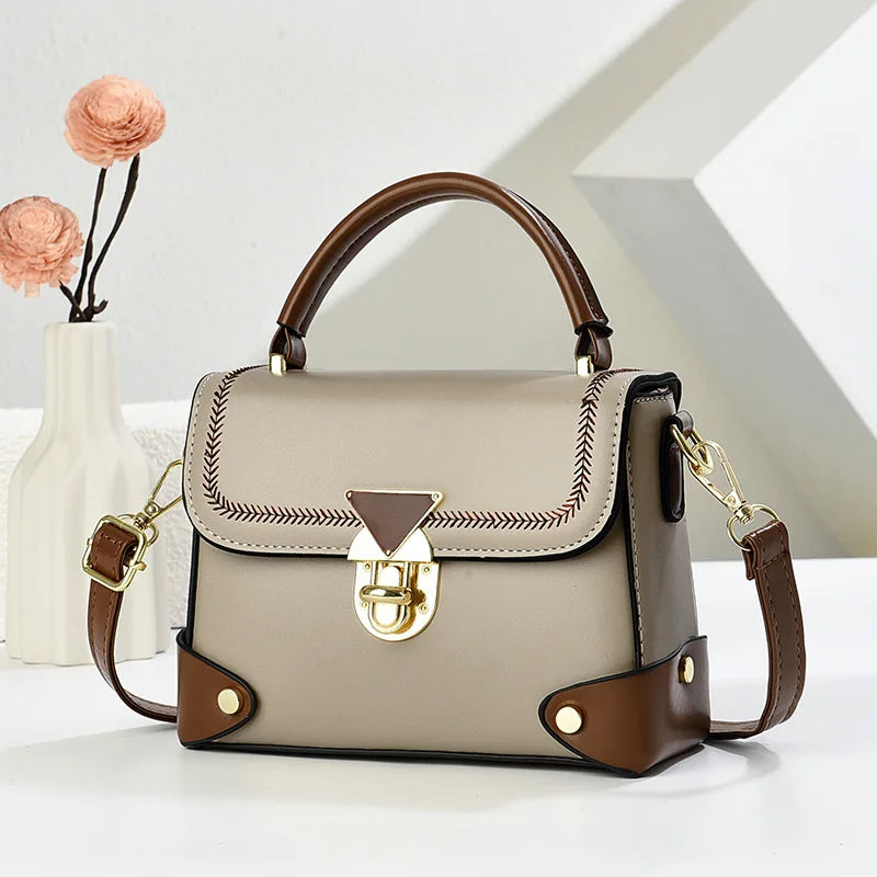 Vellorabags™ White/Brown Handbag for Women