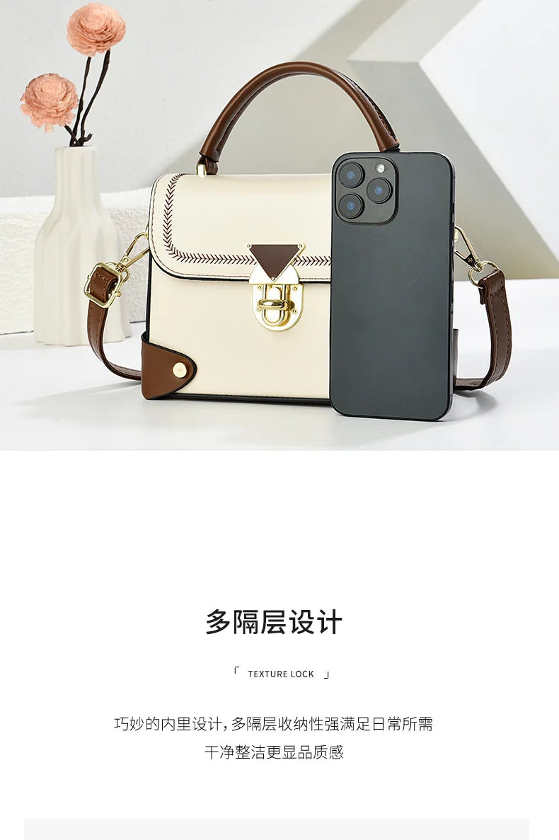 Vellorabags™ White/Brown Handbag for Women