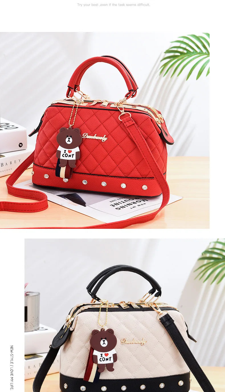 Vellorabags™ New Woman shoulder bag Large capacity Handbag for Women Crossbody bag Lychee pattern Portable bucket bag ladies messenger bags