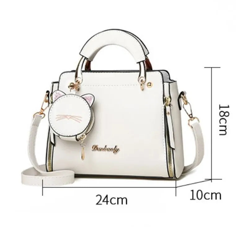 Vellorabags™ Women's Versatile Liberal Shoulder Messenger Bag Cat Ornament New Trendy Fashion Women's Handbag Haifei