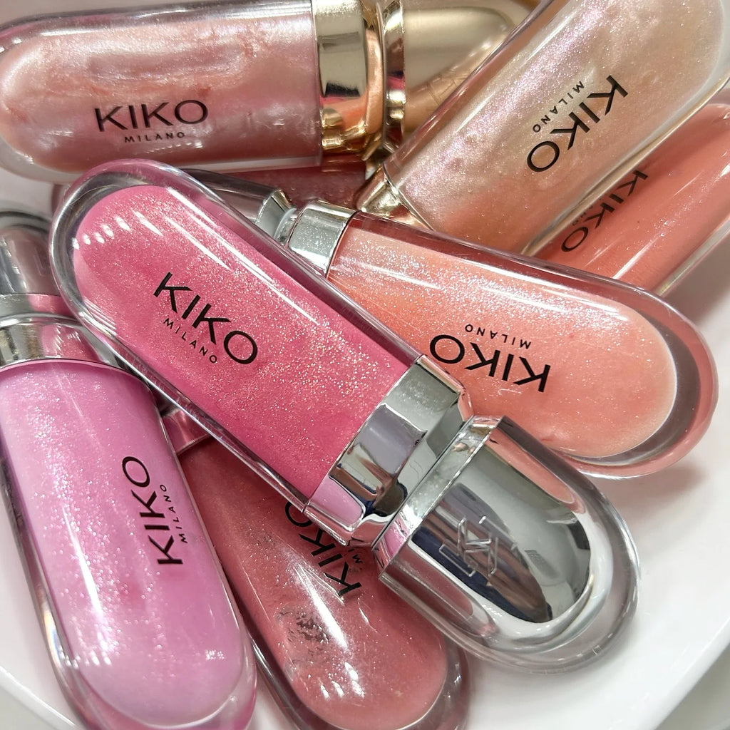 Vellorabags™ Original Kiko 3D Mirror Lip Glaze Waterproof Non Fading and Non Stick Cup Gentle Bean Paste Color Fine Shiny Point Charm Red