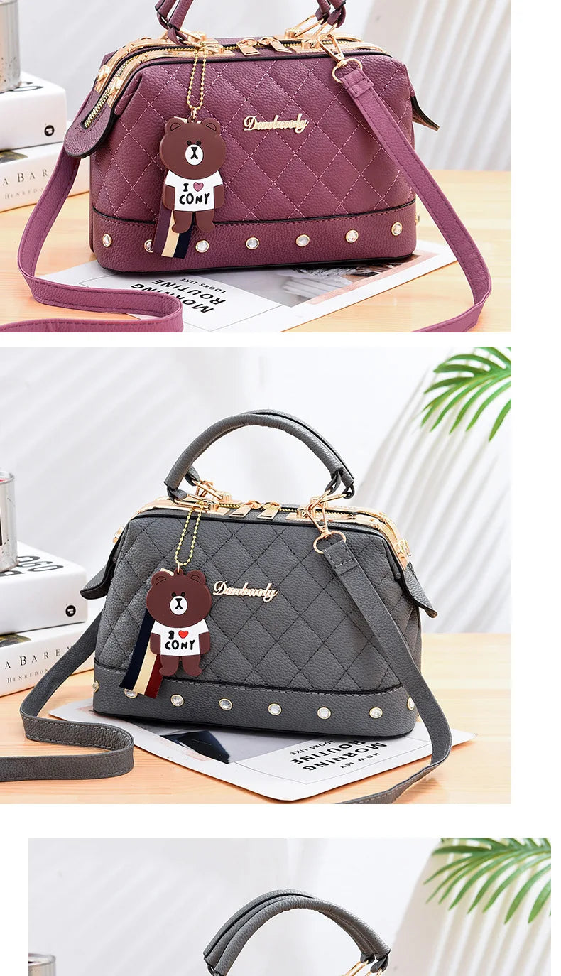 Vellorabags™ New Woman shoulder bag Large capacity Handbag for Women Crossbody bag Lychee pattern Portable bucket bag ladies messenger bags