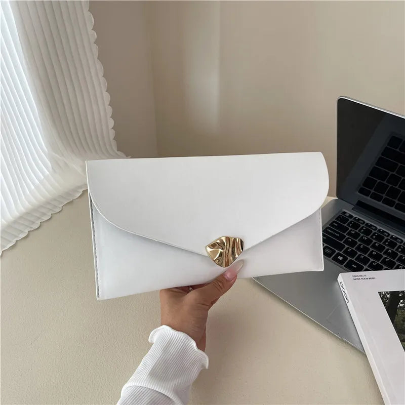 Vellorabags™ New Fashion Women Large Capacity Envelope Clutch Bag Solid Color Casual Simple Handbag