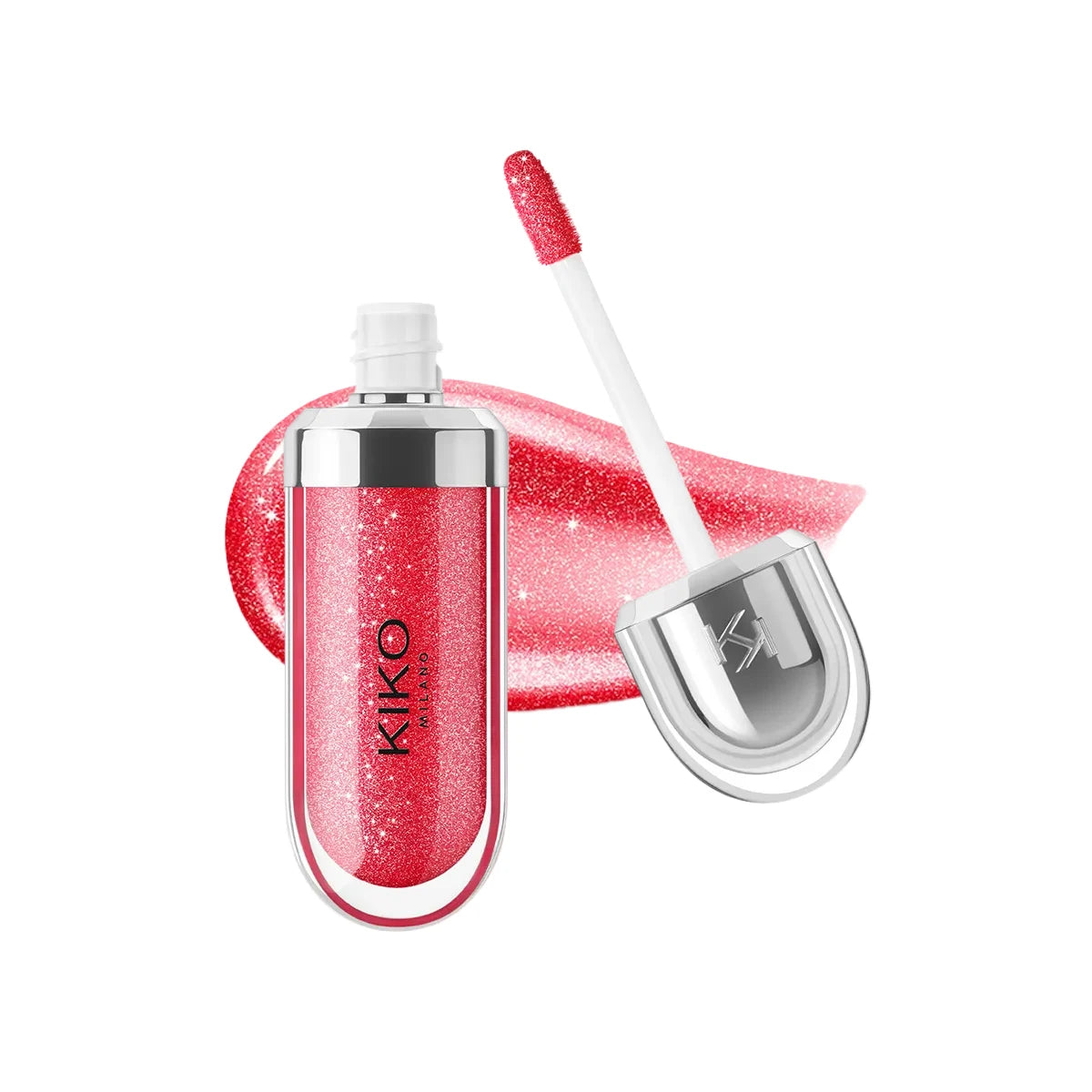 Vellorabags™ Original Kiko 3D Mirror Lip Glaze Waterproof Non Fading and Non Stick Cup Gentle Bean Paste Color Fine Shiny Point Charm Red