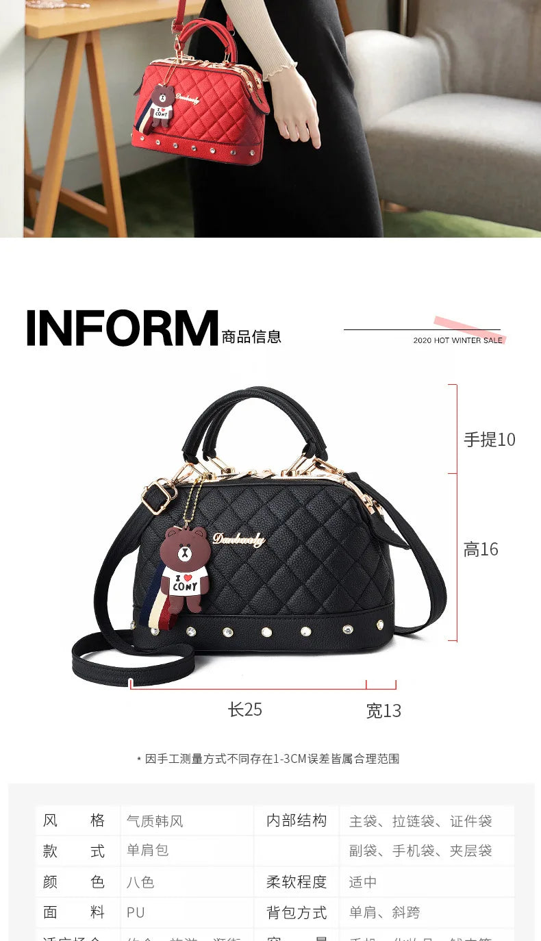 Vellorabags™ New Woman shoulder bag Large capacity Handbag for Women Crossbody bag Lychee pattern Portable bucket bag ladies messenger bags