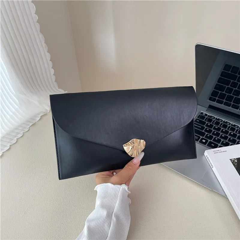 Vellorabags™ New Fashion Women Large Capacity Envelope Clutch Bag Solid Color Casual Simple Handbag