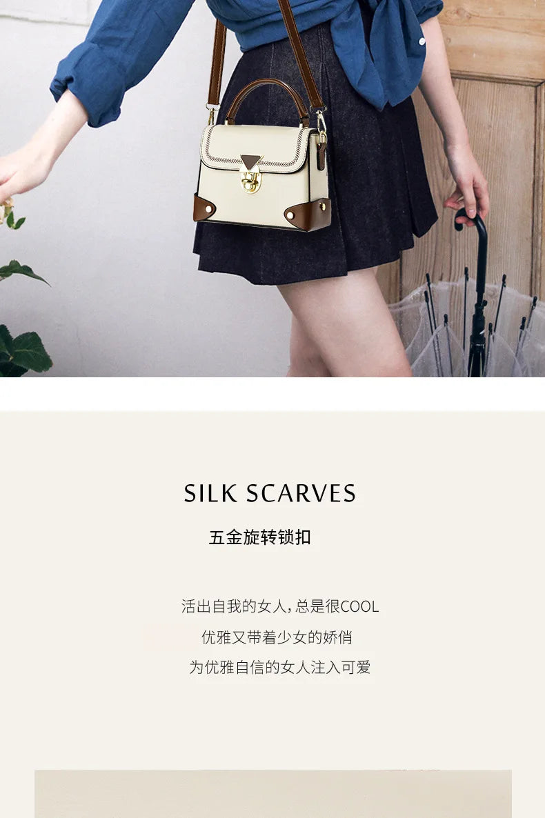 Vellorabags™ White/Brown Handbag for Women