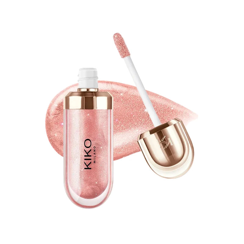 Vellorabags™ Original Kiko 3D Mirror Lip Glaze Waterproof Non Fading and Non Stick Cup Gentle Bean Paste Color Fine Shiny Point Charm Red
