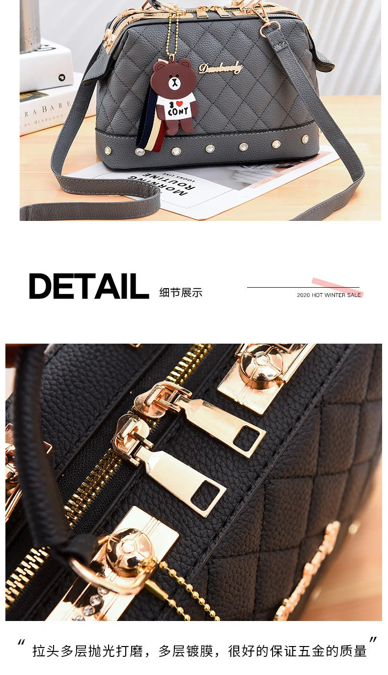 Vellorabags™ New Woman shoulder bag Large capacity Handbag for Women Crossbody bag Lychee pattern Portable bucket bag ladies messenger bags