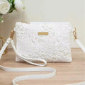 Vellorabags™ Casual Lace Shoulder Bag Floral Printed Hollow Crossbody Bag Soft Small Square Bag Tote Purse Handbag