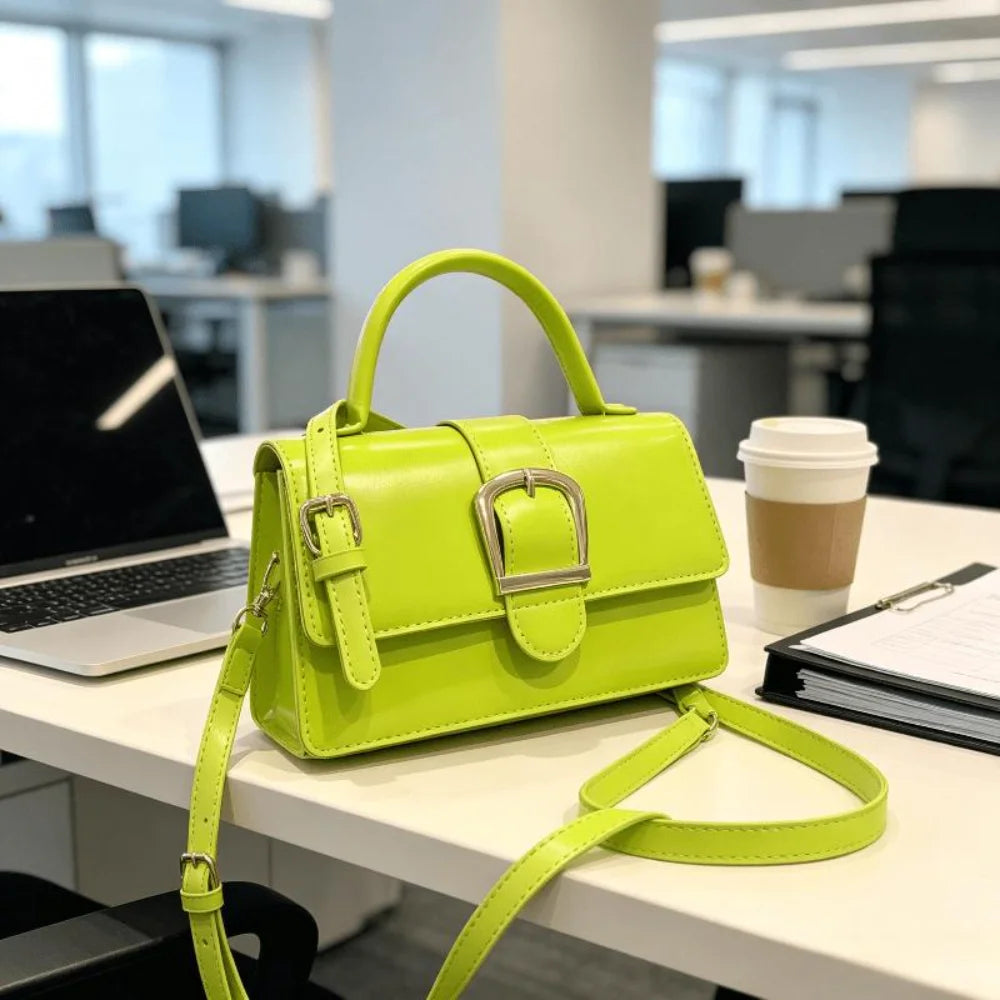 Vellorabags™ New Minimalist Green Mini Square Crossbody Bag for Women, Elegant High-End Niche Stylish Shoulder Purse, Versatile Small Handbag