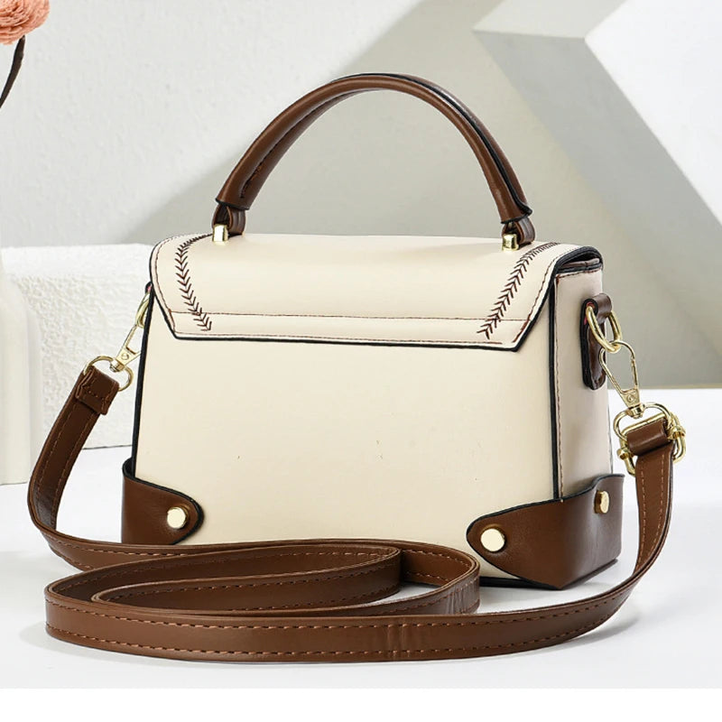 Vellorabags™ White/Brown Handbag for Women