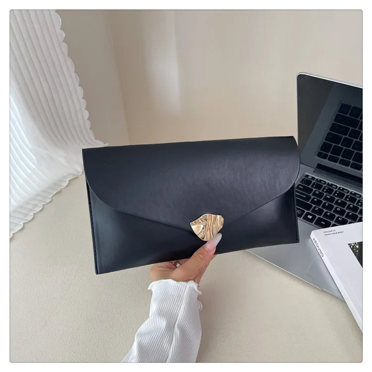 Vellorabags™ New Fashion Women Large Capacity Envelope Clutch Bag Solid Color Casual Simple Handbag