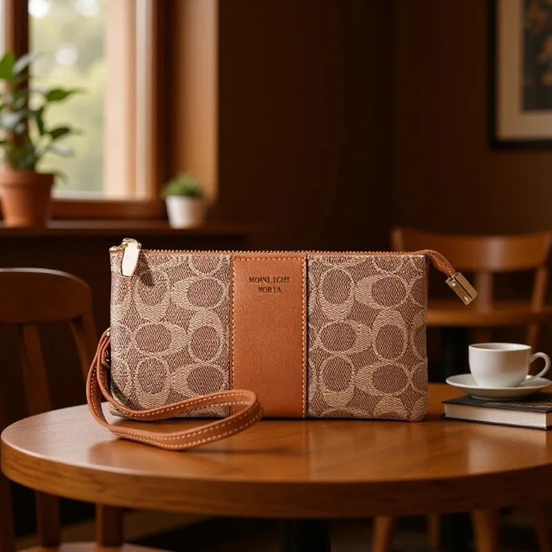 Vellorabags™ Soft Leather Printed Mobile Phone Handbag, New Women's Fashionable, Lightweight, Mini Bag, Multifunctional Coin Purse