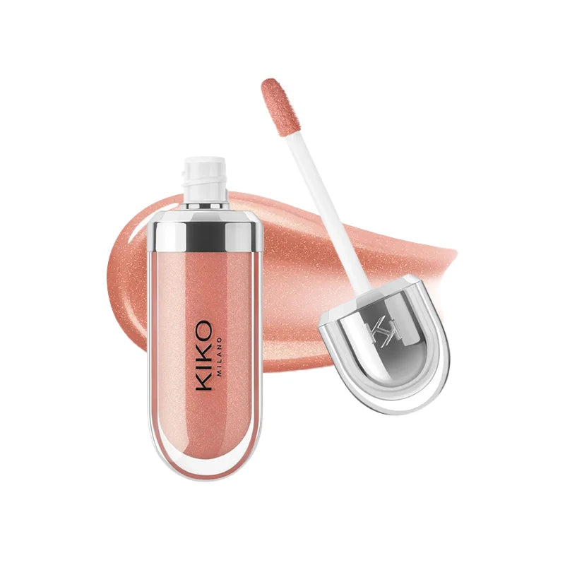 Vellorabags™ Original Kiko 3D Mirror Lip Glaze Waterproof Non Fading and Non Stick Cup Gentle Bean Paste Color Fine Shiny Point Charm Red