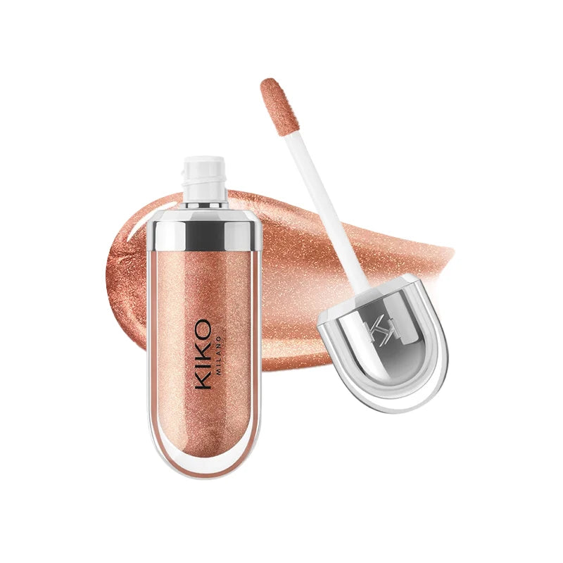 Vellorabags™ Original Kiko 3D Mirror Lip Glaze Waterproof Non Fading and Non Stick Cup Gentle Bean Paste Color Fine Shiny Point Charm Red