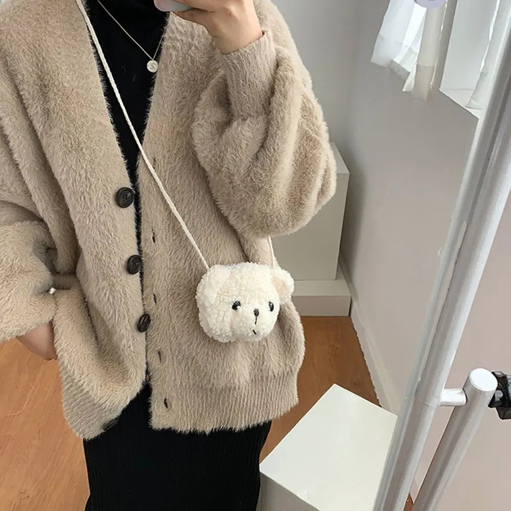 Vellorabags™ Bags Cartoons Animals Messenger Bag  Bear Shoulder Bag Diagonal Women Bag Smile Bear  Bag  Purses