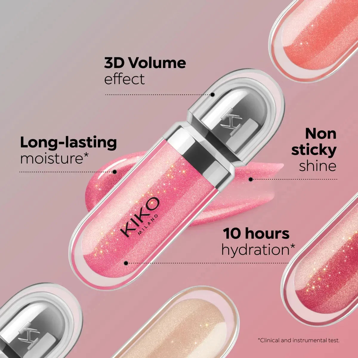 Vellorabags™ Original Kiko 3D Mirror Lip Glaze Waterproof Non Fading and Non Stick Cup Gentle Bean Paste Color Fine Shiny Point Charm Red