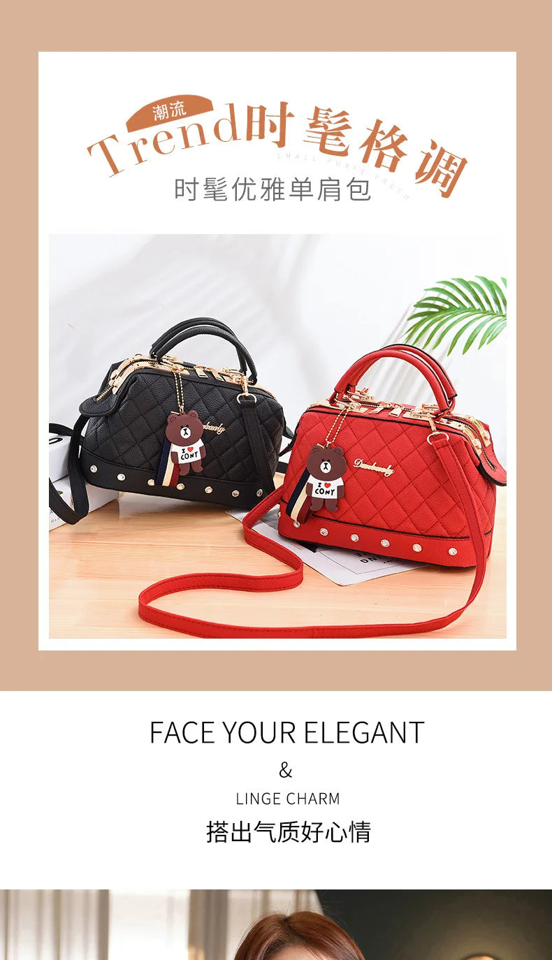 Vellorabags™ New Woman shoulder bag Large capacity Handbag for Women Crossbody bag Lychee pattern Portable bucket bag ladies messenger bags