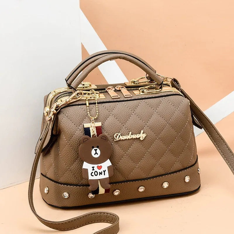 Vellorabags™ New Woman shoulder bag Large capacity Handbag for Women Crossbody bag Lychee pattern Portable bucket bag ladies messenger bags