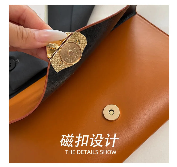 Vellorabags™ New Fashion Women Large Capacity Envelope Clutch Bag Solid Color Casual Simple Handbag