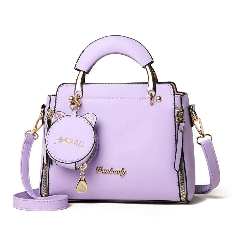 Vellorabags™ Women's Versatile Liberal Shoulder Messenger Bag Cat Ornament New Trendy Fashion Women's Handbag Haifei