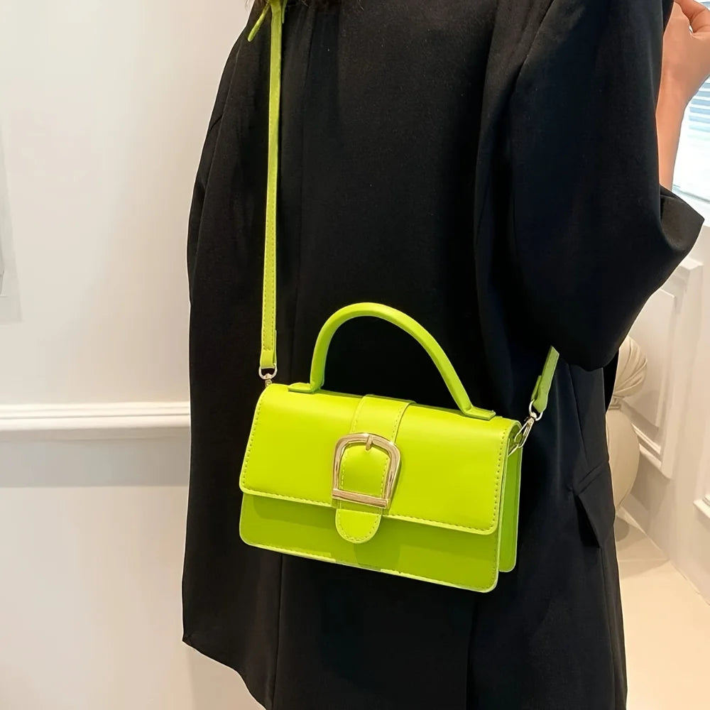 Vellorabags™ New Minimalist Green Mini Square Crossbody Bag for Women, Elegant High-End Niche Stylish Shoulder Purse, Versatile Small Handbag