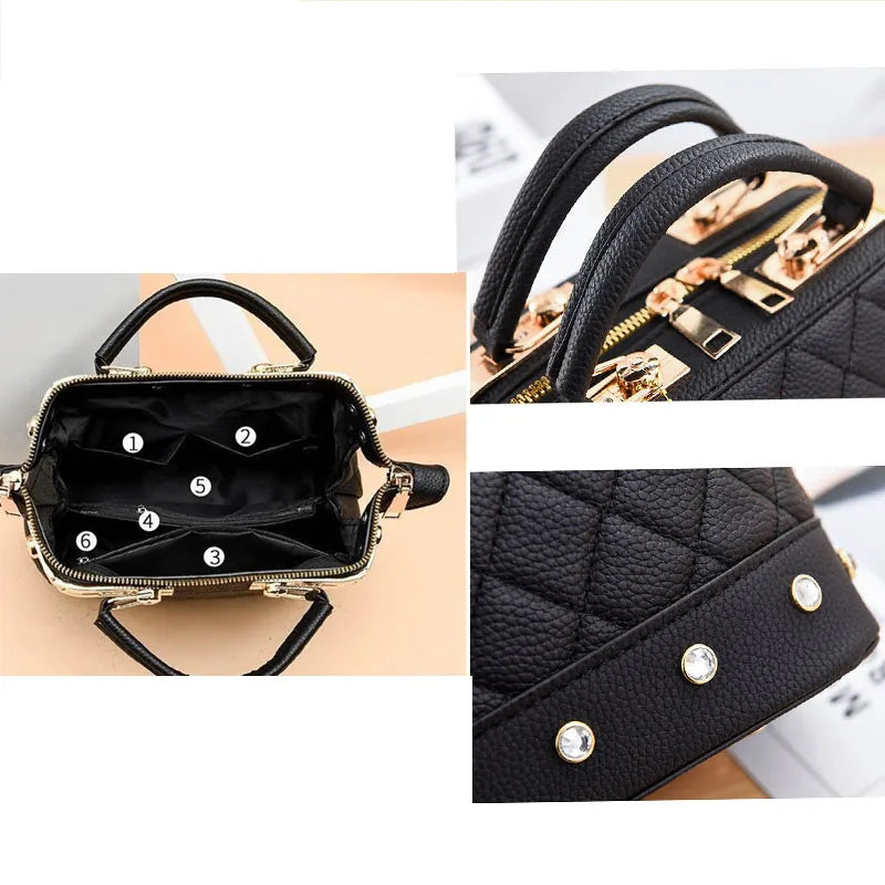 Vellorabags™ New Woman shoulder bag Large capacity Handbag for Women Crossbody bag Lychee pattern Portable bucket bag ladies messenger bags
