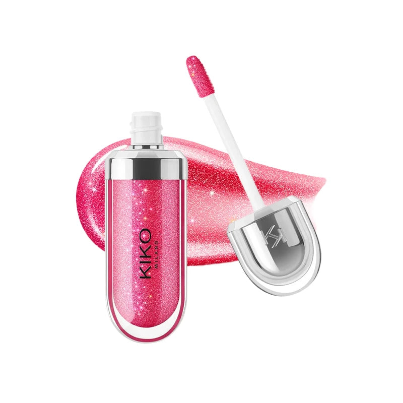 Vellorabags™ Original Kiko 3D Mirror Lip Glaze Waterproof Non Fading and Non Stick Cup Gentle Bean Paste Color Fine Shiny Point Charm Red