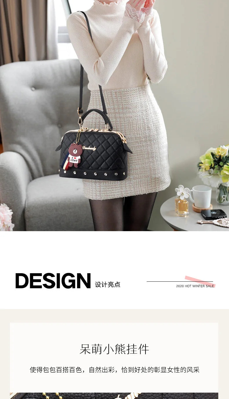 Vellorabags™ New Woman shoulder bag Large capacity Handbag for Women Crossbody bag Lychee pattern Portable bucket bag ladies messenger bags