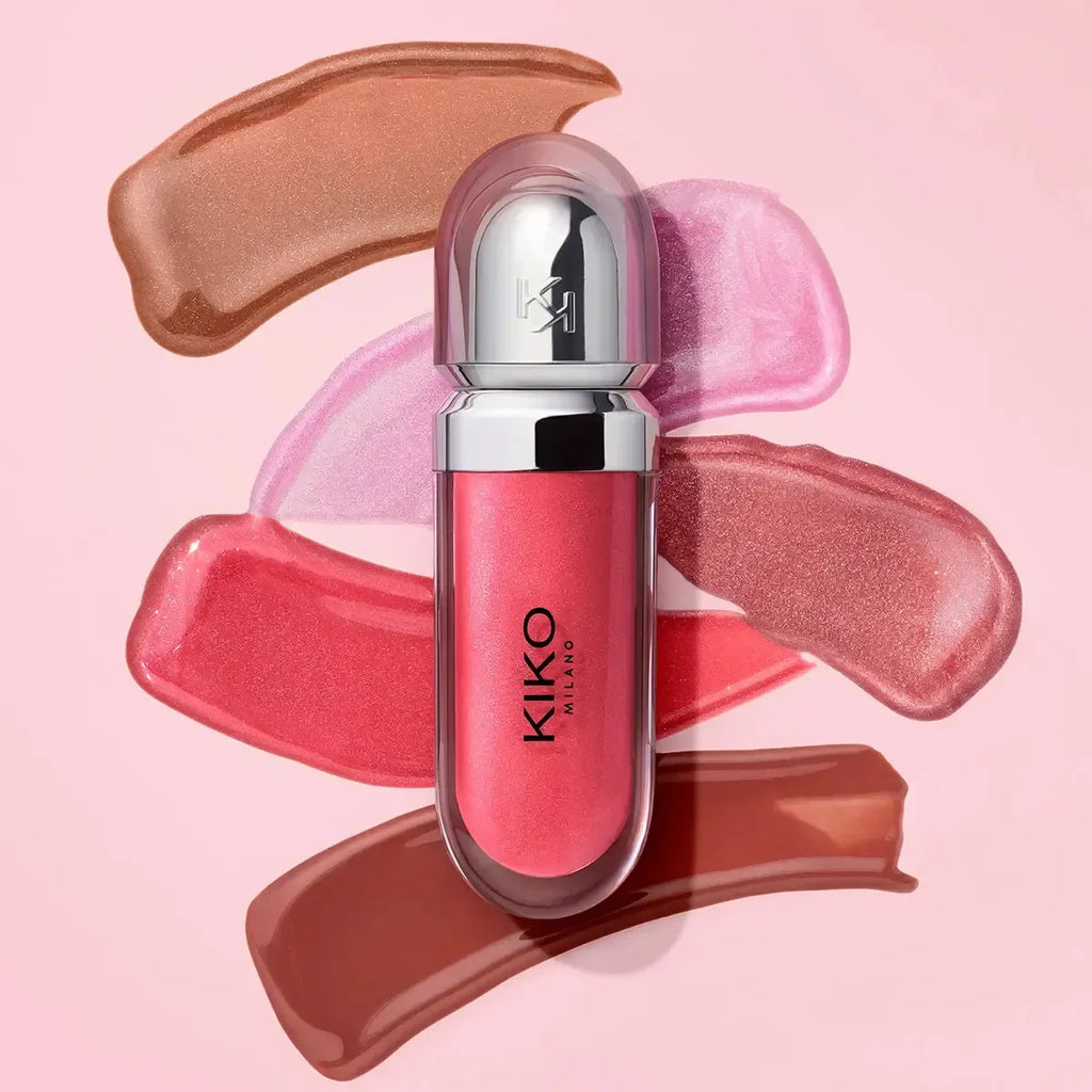 Vellorabags™ Original Kiko 3D Mirror Lip Glaze Waterproof Non Fading and Non Stick Cup Gentle Bean Paste Color Fine Shiny Point Charm Red