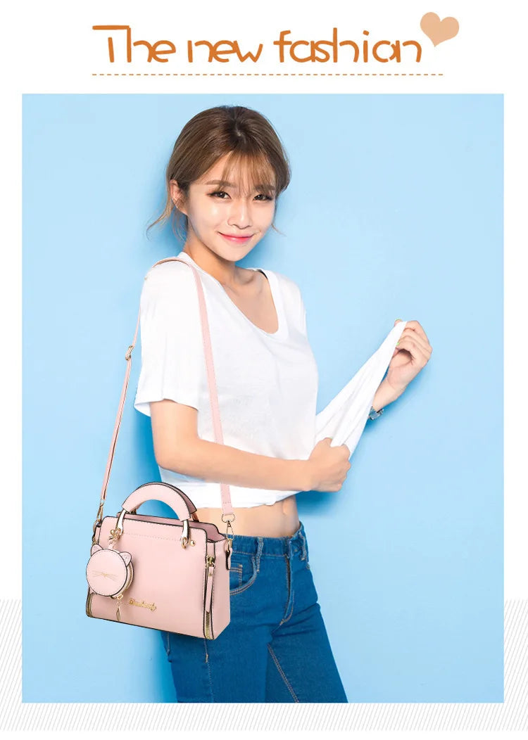 Vellorabags™ Women's Versatile Liberal Shoulder Messenger Bag Cat Ornament New Trendy Fashion Women's Handbag Haifei